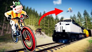 CRAZY TRAIN JUMP BIKE CHALLENGE! (Descenders)