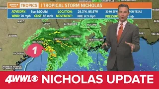 Hurricane Nicholas strikes Texas, bringing flooding rains to Louisiana