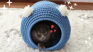 Cat house with rope -DIY Cat House - How to make a cat house