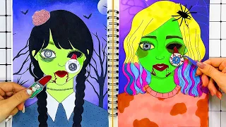 【🐾paper diy🐾】Paper Diy Makeup🤢Zombie Makeup - Halloween still here | Super Diy Paper