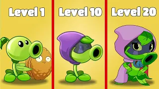 Every PEA Plant LEVEL 1 vs MID vs MAX - Who is Best Plant ? - PvZ 2 Gameplay