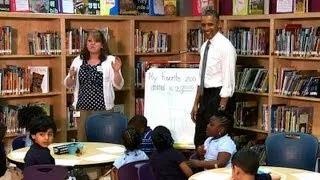 President Obama Talks to Pre-K Students