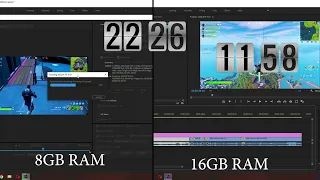 8GB VS 16GB RAM RENDER TEST PREMIERE PRO