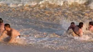 Swimmer caught in the undertow current at 2011 at Cabo San Lucas