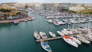 Valetta Msida Marina, Malta 2018.04 aerial video