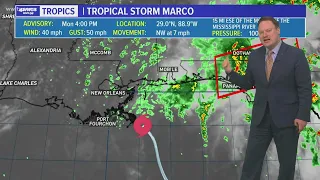 5 pm Monday Update: Tropical Storm Marco and Laura