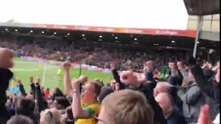 Timm Klose equaliser Norwich City v Ipswich Town crowd scenes reaction chants Derby championship