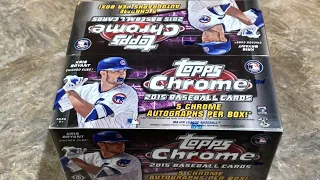 5 AUTOS!  OPENING A JUMBO BOX OF 2015 TOPPS CHROME!