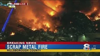 Scrap metal fire breaks out in Hillsborough County