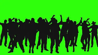 Stock Footage Free Download (group of people dance silhouette green screen video footage