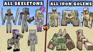 All Skeletons vs All Iron Golems - Mutant & Titan Skeleton vs Mutant iron golem #minecraft