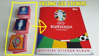 PASTING 500 STICKERS into my Album | Topps Euro 2024 Sticker Album | Euro Cup 2024 Germany