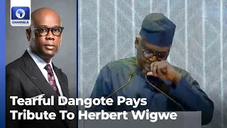 Emotional Dangote Pays Tribute To Herbert Wigwe, Renames Road After Him