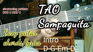 TAO by: Sampaguita easy guitar chords and lyrics @katapoyguitartv