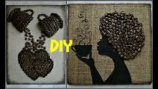 Two panels with coffee beans  Workshop #DIY #coffeepanels