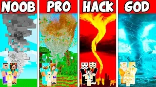 Minecraft: FAMILY SECRET TORNADO CHALLENGE - NOOB vs PRO vs HACKER vs GOD in Minecraft Animation