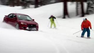 Evo vs Skiers | Top Gear USA