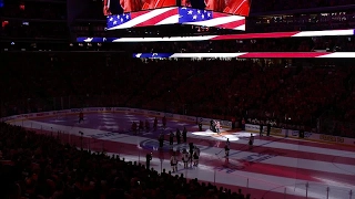 Gotta Hear It: Rogers Place sings American anthem after microphone breaks