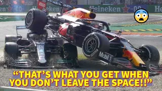 Max Verstappen ANGRY Team Radio After CRASH with Lewis Hamilton | Italian GP 2021