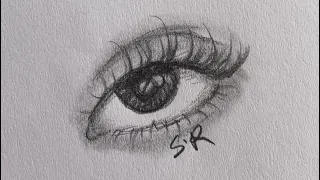 How to draw an eye in my style only with HB pencil ! | tutorial | cr : 888s.arts