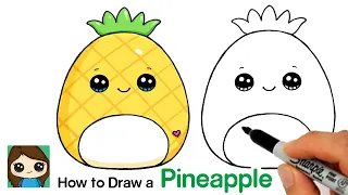 How to Draw a Pineapple Squishmallow 🍍 Summer Art Series #12