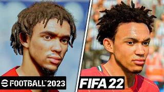 eFootball 2023 vs FIFA 22 - Liverpool FC Player Faces Comparison (PS5)