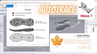 How to AutoTrace an image into curves in Rhino 7 using Vectorize :: Shoe Design (Image to 3D Model)