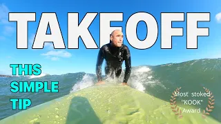 Longboard surfing / Takeoff beginners & novice surfers---This tip WORKS!
