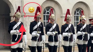 Guards Couldn't Hold Their Laugh during Inspection #horseguardsparade #kingsguard #london #guard
