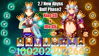2.7 New Abyss Buff Phase 2 - Xiao C6 x Itto C6 Triple Crown Speed Run Gameplay
