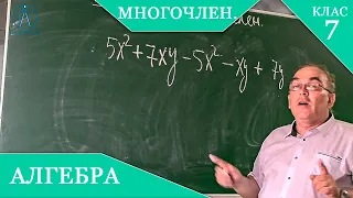 Курс 1(13). Заняття №5. Многочлен. Подібні члени многочлена. Степінь многочлена. Алгебра 7 клас.