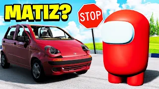 MATIZ (masina LEGENDARA) vs AMONG US pe BeamNG.drive!