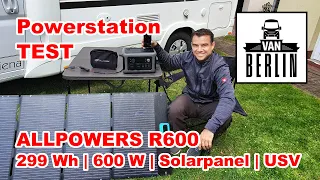 ALLPOWERS R600 Tragbare Powerstation 600W mit 299 Wh | ideal in Kombination mit faltbarem Solarpanel
