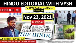 BEST Hindu Editorial in English | Hindu EDITORIAL in English | 23rd November 2021 | By Vysh | HINDU