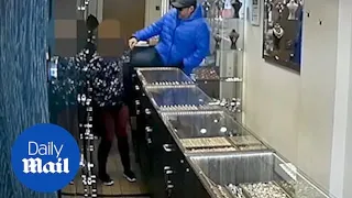 Three robbers viciously attack female employee in a jewellery raid