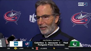 John Tortorella describes 'scratching' victory in Vancouver | BLUE JACKETS-CANUCKS POSTGAME