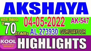 KERALA LOTTERY RESULT|HIGHLIGHTS|akshaya bhagyakuri ak547|Kerala Lottery Result Today|todaylive|live