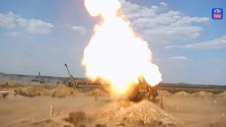 Гаубица отвечает боевикам. Howitzer meets to rebels