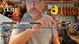 Rehairing a Violin Bow and new Silver Winding and Leather