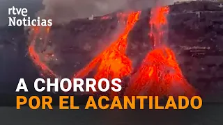 VOLCÁN LA PALMA: Nuevas imágenes de la PLAYA de LOS GUIRRES tomada por la LAVA (INVOLCAN) | RTVE