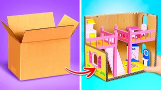 Barbie House Makeover 🪑✂️ Süße Ideen für Puppenhäuser aus Pappe