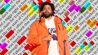 J. Cole, p u n c h i n ‘ . t h e . c l o c k | Rhyme Scheme Highlighted