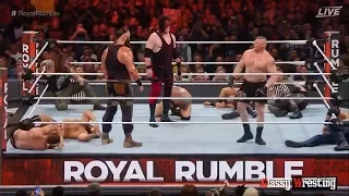 Wwe Kane Vs Brock Lesnar Vs Brown Strowman Royal Rumble 28 January 2018  Full Match