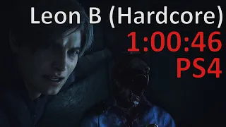 Resident Evil 2: Leon B Hardcore S+ Speedrun (PS4) - 1:00:46 IGT