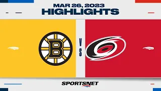 NHL Highlights | Bruins vs. Hurricanes - March 26, 2023