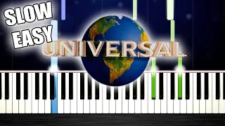 Universal Studios - Intro - SLOW EASY Piano Tutorial by PlutaX
