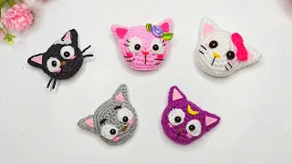 Котенок магнит / брошка крючком за 40 мин .Вязаные игрушки . Crochet cat / amigurumi