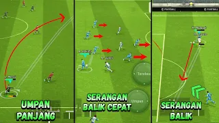 PENJELASAN GAYA MAIN TIM SERANGAN BALIK, SERANGAN BALIK CEPAT, UMPAN PANJANG! -EFOOTBALL 2024 MOBILE