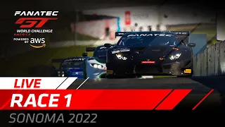 LIVE | Race 1 | Sonoma | Fanatec GT World Challenge America Powered by AWS 2022