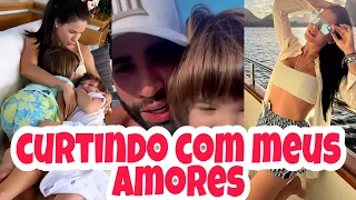 Andressa Suita e Gusttavo Lima curte dia de Sol com os filhos no Rio de janeiro." Família linda."